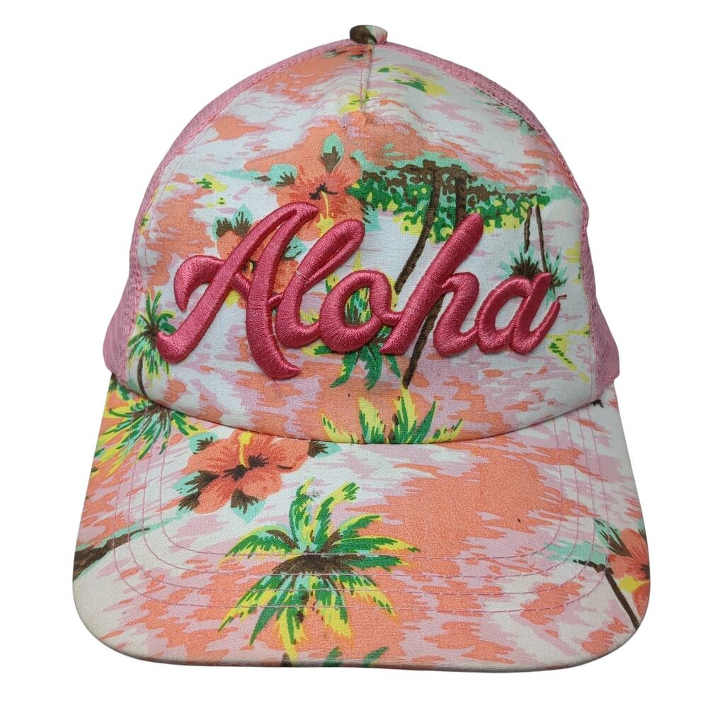 Aloha Snapback Trucker Hat Multi One Size Adjustable Mesh Back Tropical Print